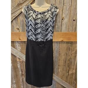 Tahari Arthur s Levine size 16 silk blend dress career business casual black EUC